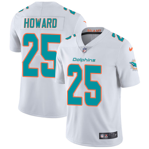 Nike Miami Dolphins #25 Xavien Howard White Youth Stitched NFL Vapor Untouchable Limited Jersey->youth nfl jersey->Youth Jersey